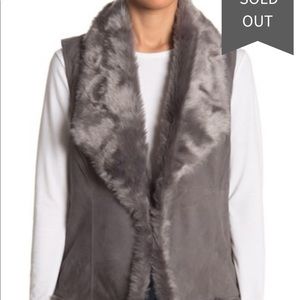 EUC BLACK Suede Faux Fur Vest